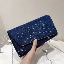 Womens Elegant Blue Evening Bags 2024 Fashion Wedding Clutc