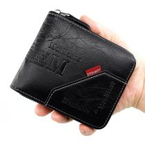 Mens Wallet Made of Leather Wax Oil Skin Purse for Men Coin
