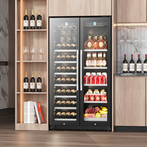 Baikelen double-door ultra-thin red wine cabinet constant temperature wine cabinet embedded ice bar household dual-temperature tea beverage refrigerator