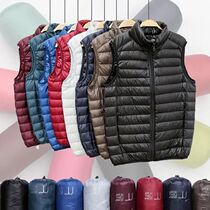 Winter Men Duck Down Vest 2024 Coat Ultralight Sleeveless Pu