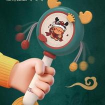 Babys rattle drum toy can nibble 3-6 3 months newborn babys hand drumsticks shake the bell 0-1 years old 