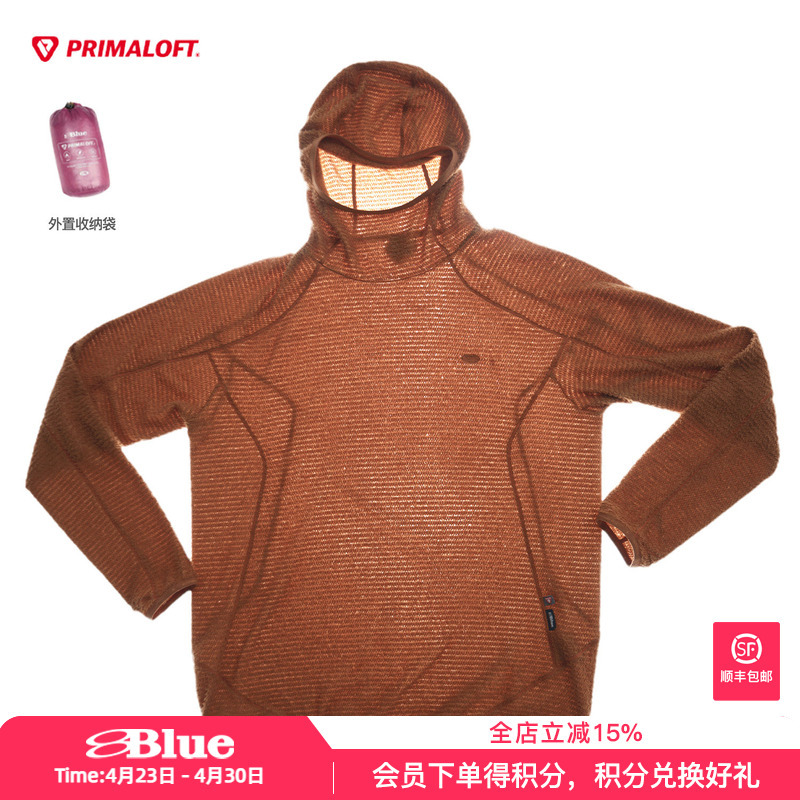 Lanqi Primaloft Active Evolve 95g Fleece Lightweight Outdoor Warm Hooded Sweatshirt for Men