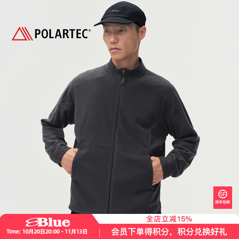 Lanqi Polartec Ultra-Lightweight Warm Fleece Jacket with Raglan Sleeves, Cardigan, Stand-Up Collar, Outdoor Mid-Layer Jacket for Men Lanqi Polartec Ultra-Lightweight Warm Fleece Jacket with Raglan Sleeves, Cardigan, Stand-Up Collar, Outdoor Mid-Layer Jacket for Men
