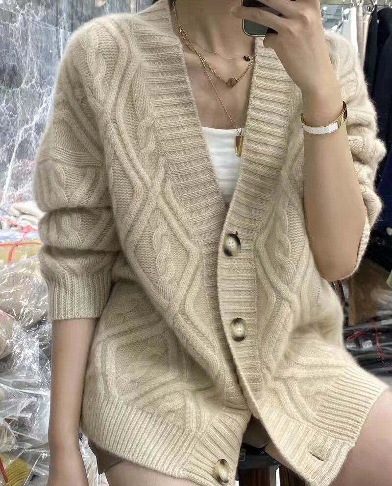 Heavy thickened cashmere sweater coat premiere benefits