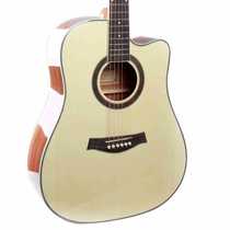Manufacturer supplies acoustic guitar glossy plywood spruce sapele notched folk musical instrument guitar