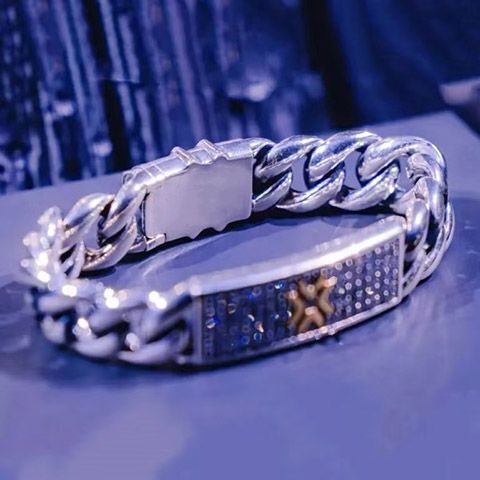 Fearless Contract Game Merchandise: Kangan's Same Style Cuban Bracelet, Couple's Personalized High-End Bracelet, Unique Hand Jewelry Fearless Contract Game Merchandise: Kangan's Same Style Cuban Bracelet, Couple's Personalized High-End Bracelet, Unique Hand Jewelry