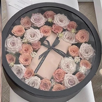Round transparent fruit flower box rose flower bouquet packaging box birthday gift gift box wedding souvenir empty box