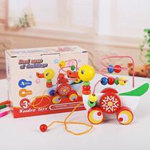 New childrens tug toddler pull cord toy car baby hand pull can run pull pull rope dog 1-2-3 years old learn
