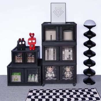 Plastic storage cabinet storage cabinet camping storage box clothing foldable bedroom storage box household first-class materials