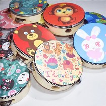 Childrens small bell drum wooden kindergarten teacher performance Performance Ling drum Orff instrument baby hand clapping drum