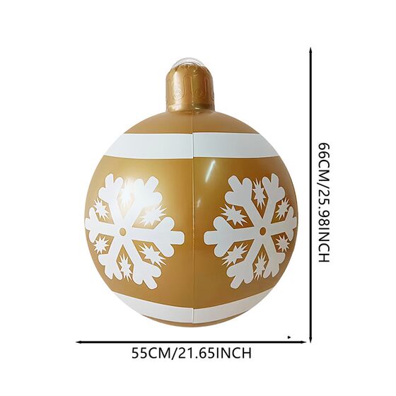 现货速发塑料新款充气圣诞球圣诞节装饰气球节日氛围球加厚PVC