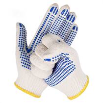 Jiuqiangu labor protection gloves dispensing plastic non-slip wear-resistant gloves rubberized gloves construction site work cotton gloves blue