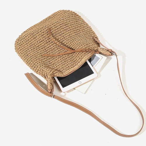 Сумка через плечо для отдыха, соломенная пляжная сумка на одно плечо