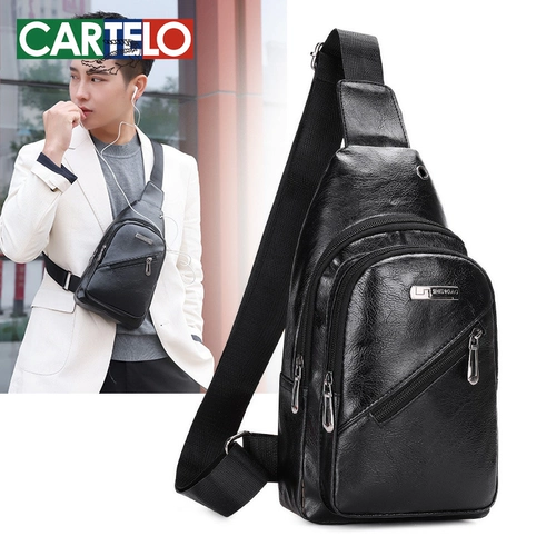 Нагрудная сумка, мужская модная сумка через плечо для отдыха, спортивная поясная сумка, сумка на одно плечо, из натуральной кожи