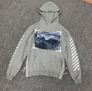 【Shipped Within 7 Days】Chengzi's Original Design Off Initial Gray Wave Sweatshirt, High Street Fashion Custom Woven Heather Gray