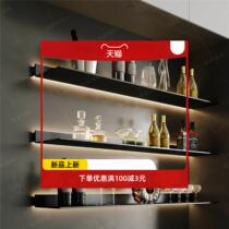 Shelf Built-in Luminous LED Light Extravagant Wine Rack Hanging Wall Upper Creative Bookshelf Brief Metal Laminate
