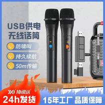New universal wireless microphone one-to-two moving coil home conference stage audio amplifier handheld singing microphone