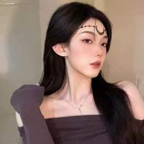 Forehead Tibetan Exotic Eyebrow Style Tibetan Forehead Hair Accessories Jewelry Chain Style Tassel Womens Headdress Ethnic Earrings