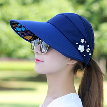 Summer sun hat for women foldable sun protection beach hat large brim hat for cycling empty top to protect against UV rays