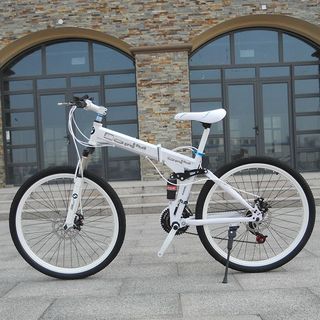 Bmw folding frame mountain bike disc brake double b shock-absorbing adult transmission bike teenage male and female student single