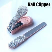 Nail clippers anti-splash household large nail clipper set extra large nail clipper eyebrow trimmer set diamond-encrusted trendy
