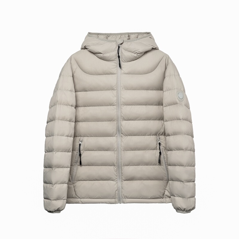 Off-Season Ribbed down Jacket, Jiaxing Pinghu New National Standard 90% White Duck Down, Unisex Autumn and Winter Lightweight Short Hooded Coat