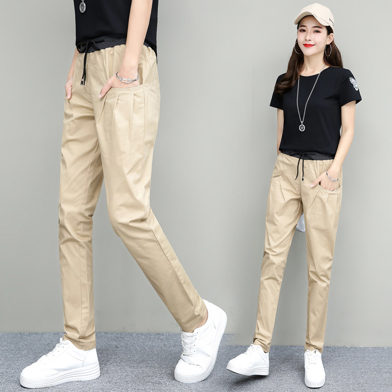 Sports pants female summer fit 2022 new Korean version suitable for hip thigh coarse Harun pants 100 hitch rapin casual women's pants