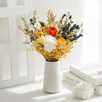 Everlasting roses gypsophila dried flowers bouquet high-end internet celebrity ornaments real flowers air-dried natural living room furnishings