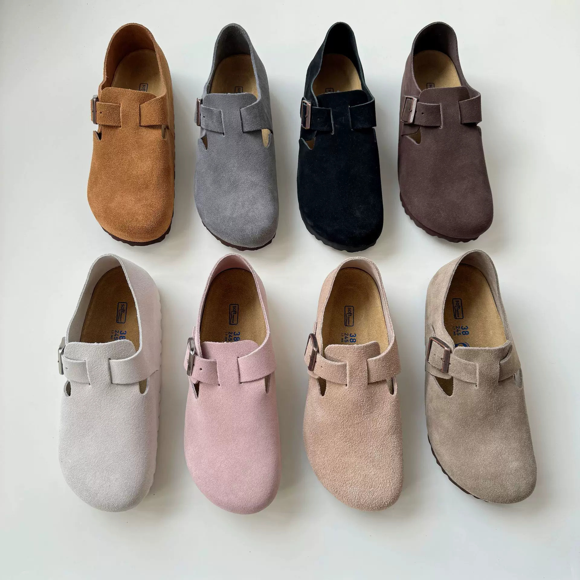 Женские обувь Болин с кожаной пробкой, обувь типа loafers без застежки, головка Бао, одиночные туфли 2024 весна-осень