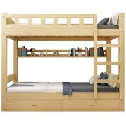 새로운 맞춤형 이층 침대 단단한 나무 침대 학교 학생 직원 기숙사 노송 나무 이층 침대 소나무 상단 및 하단