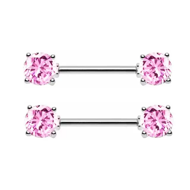 [Ювелирный набор серьги-пиерсинг Fashion Flower из стали кристалл]
