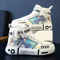 Anta suitable girls shoes 2024 new summer childrens high-top sports shoes trendy big childrens casual white shoes