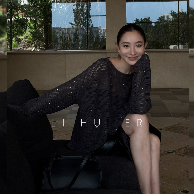Lihuier [Strolling in Xiaonanmen] High-End Relaxed Sweater, Unique and Non-Repetitive Knitted Top