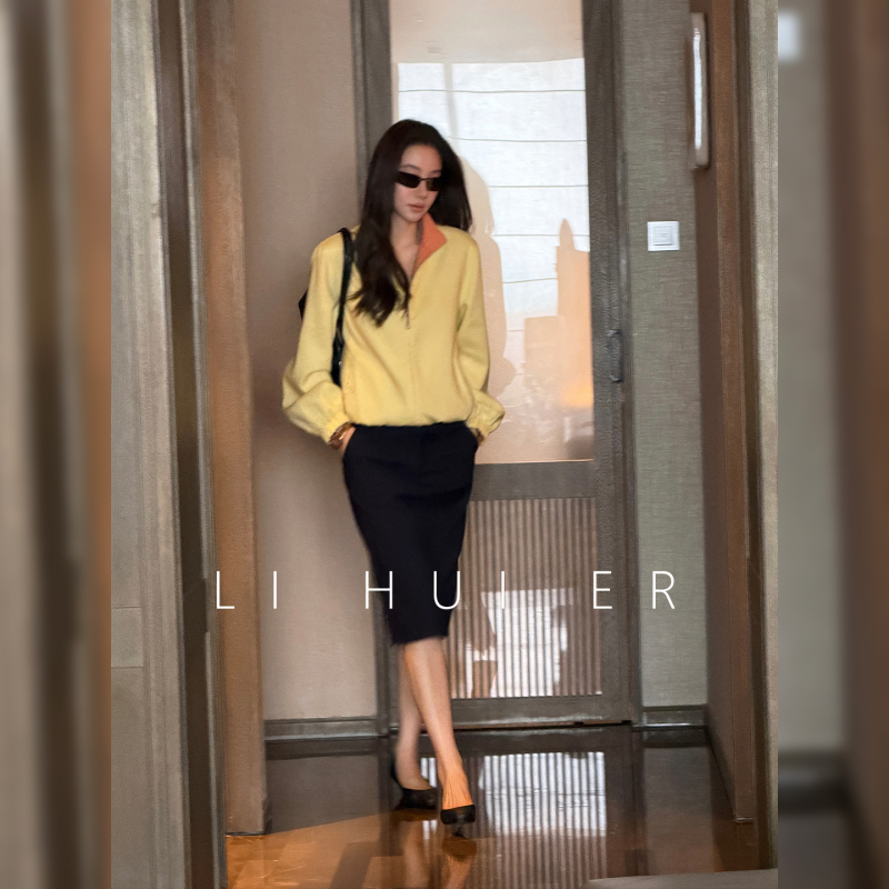 Lihuier Ximan Island Relaxed Tencel Linen Jacket Women's Reversible Yellow Jacket Lihuier Ximan Island Relaxed Tencel Linen Jacket Women's Reversible Yellow Jacket