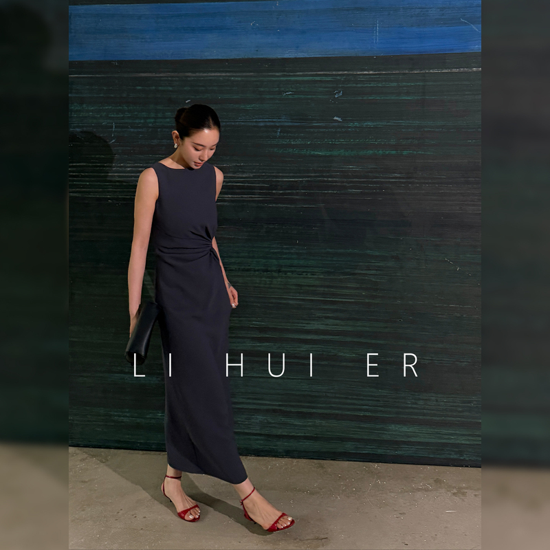 Lihuier Li Hui'Er French-Style Sleeveless Dress for Women, Light Luxury, Minimalist, High-End Tank Dress