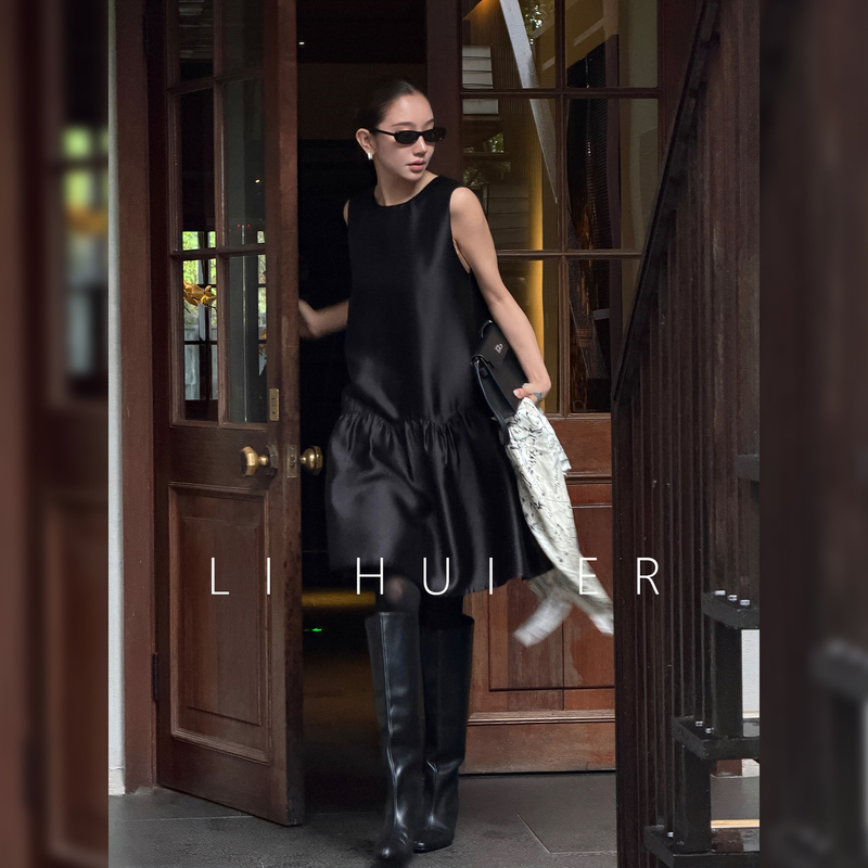 Lihuier Li Hui'Er Beta French-Style Sleeveless Dress for Women, Light Luxury, Minimalist, High-End Tank Dress