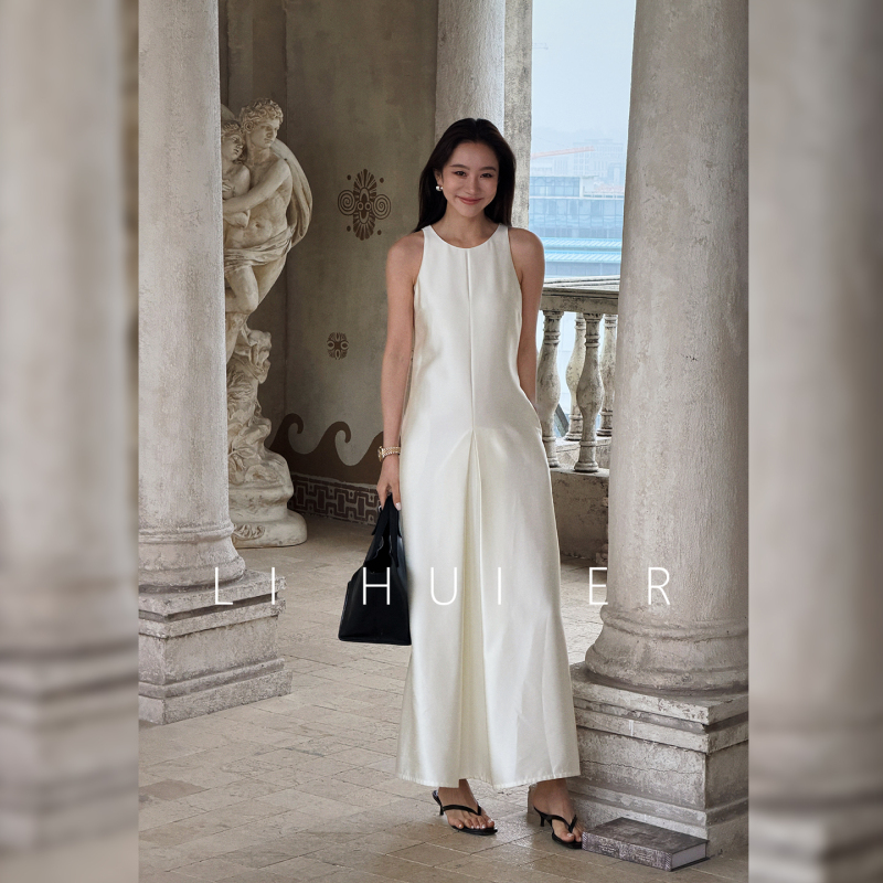 Lihuier Li Hui'Er Mallorca's Summer French Sleeveless Dress Light Luxury Minimalist High-End Tank Dress