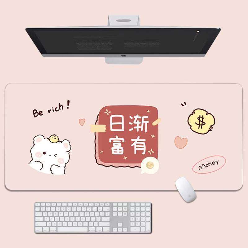 键盘ins桌面电脑桌垫子办公室皮革防水垫风女生超大鼠标垫防脏#号-Taobao