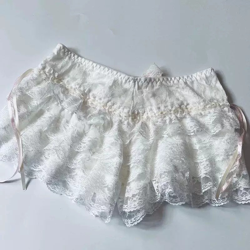 Коттеджная кокетка Y2K 00s винтажные шорты для женщин, милое кружево LACE TR