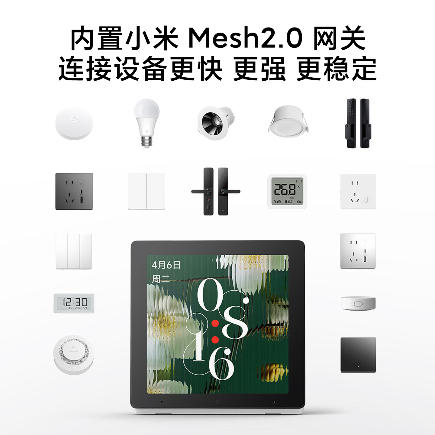 Xiaomi Smart Central Control Screen with Whole-House Linkage Touch Screen and Built-In Mesh2.0 Gateway for Wireless Smart Home Control