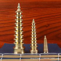 Nine-story Wenchang Tower pure brass handicraft ornaments 9-story office college entrance examination student gold list title desk decoration