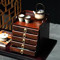 Rosewood Puer tea box solid wood tea cake storage box mahogany tea tray drawer type tea cabinet tea storage cabinet tea rack