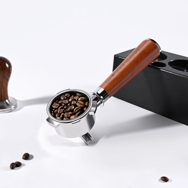 51mm three-ear bottomless bottomed handle 304 stainless steel solid wood handle can be adapted to Supor espresso machine