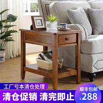 American solid wood simple side table mini corner telephone living room small coffee table sofa side table small square table rectangular