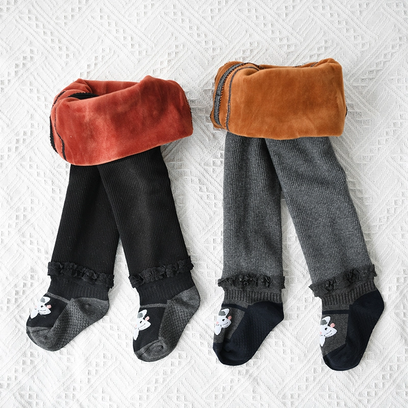 舒心果婴幼儿连裤袜加绒裤子秋冬宝宝打底裤袜加厚大PP女童连裤袜