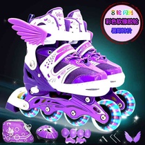 New Skates Full Suit Fewer Children Wheels Sliding Shoes Sparkling Adults Dry Skates Adjustable Skating Shoes Support Generation