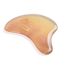 Tan Carpenter Rabbit Shaped Horn Scraping Board Natural Massage Board Cleansing and Care for Womens Meridians Facial Back