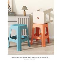 Thickened household plastic stool living room simple dining table chair adult sturdy high bench non-slip 35cm high stool