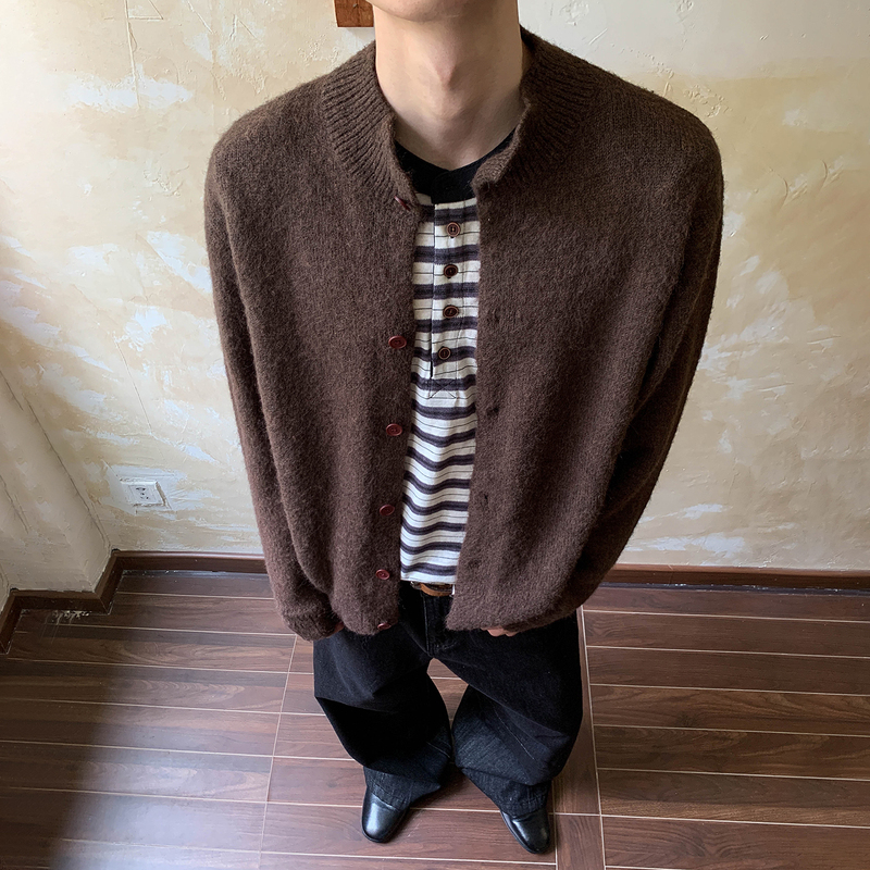 Oalin Old Money Style Wool Blend Stand Collar Sweater Jacket Cleanfit Vibe Casual Knit Top Oalin Old Money Style Wool Blend Stand Collar Sweater Jacket Cleanfit Vibe Casual Knit Top