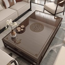 New Chinese style table mat waterproof and oil proof transparent PVC printed soft glass dustproof tablecloth crystal plate coffee table mat